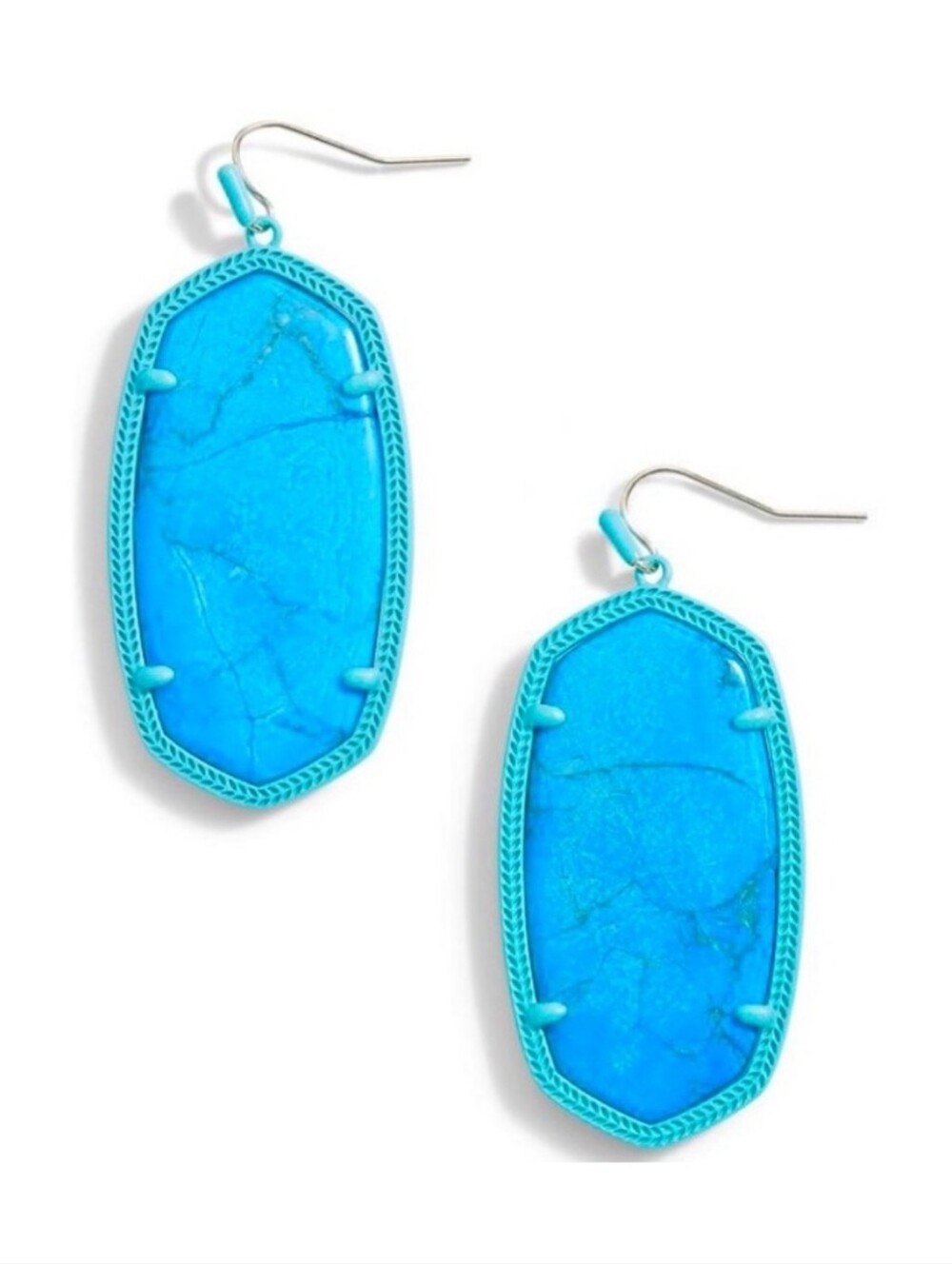Kendra Scott Danielle Drop Earrings Turquoise Magnesite Blue Statement New